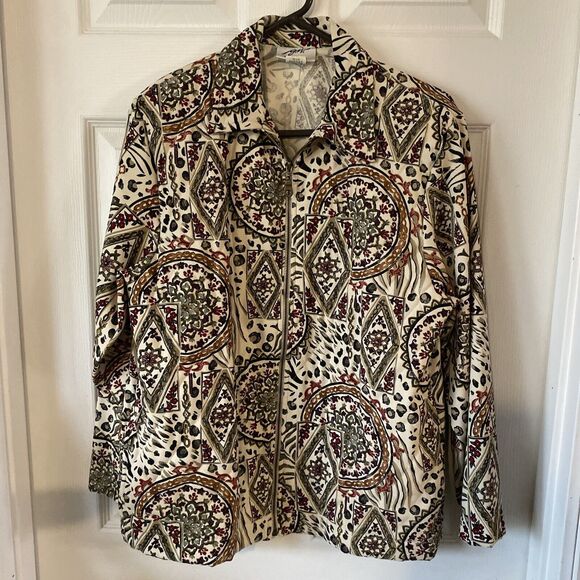G.W. Of Graff Jackets & Blazers - G.W. Of Graff Jacket Women’s Size M Medium Quilted Light Zip Up Floral Pockets